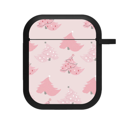 Pink Christmas Tree Pattern AirPods Case