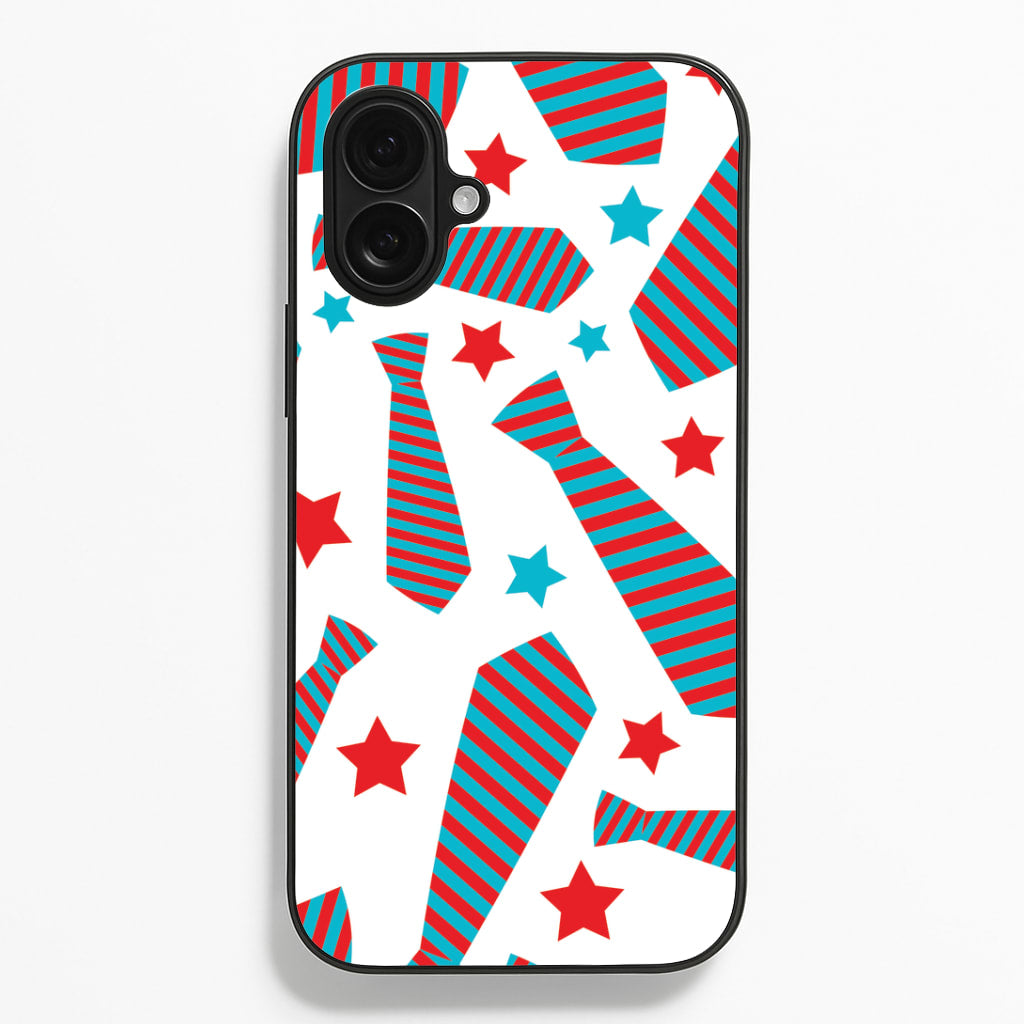 Tie And Stars Pattern iPhone 16 Plus Case