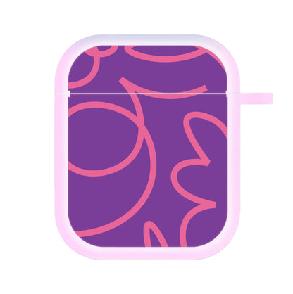 Pink Squiggles Abstract Pattern AirPods Case