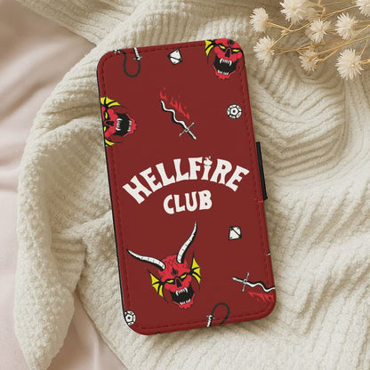 Hellfire Club Icons Collage Red Leather Phone Case