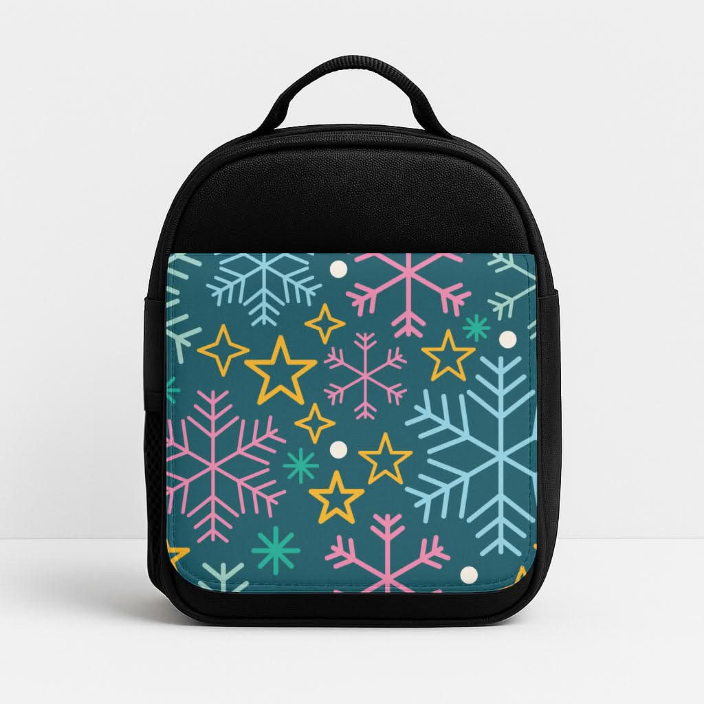 Colourful Christmas Symbols Pattern Insulated Lunch Bag