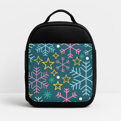 Colourful Christmas Symbols Pattern Insulated Lunch Bag