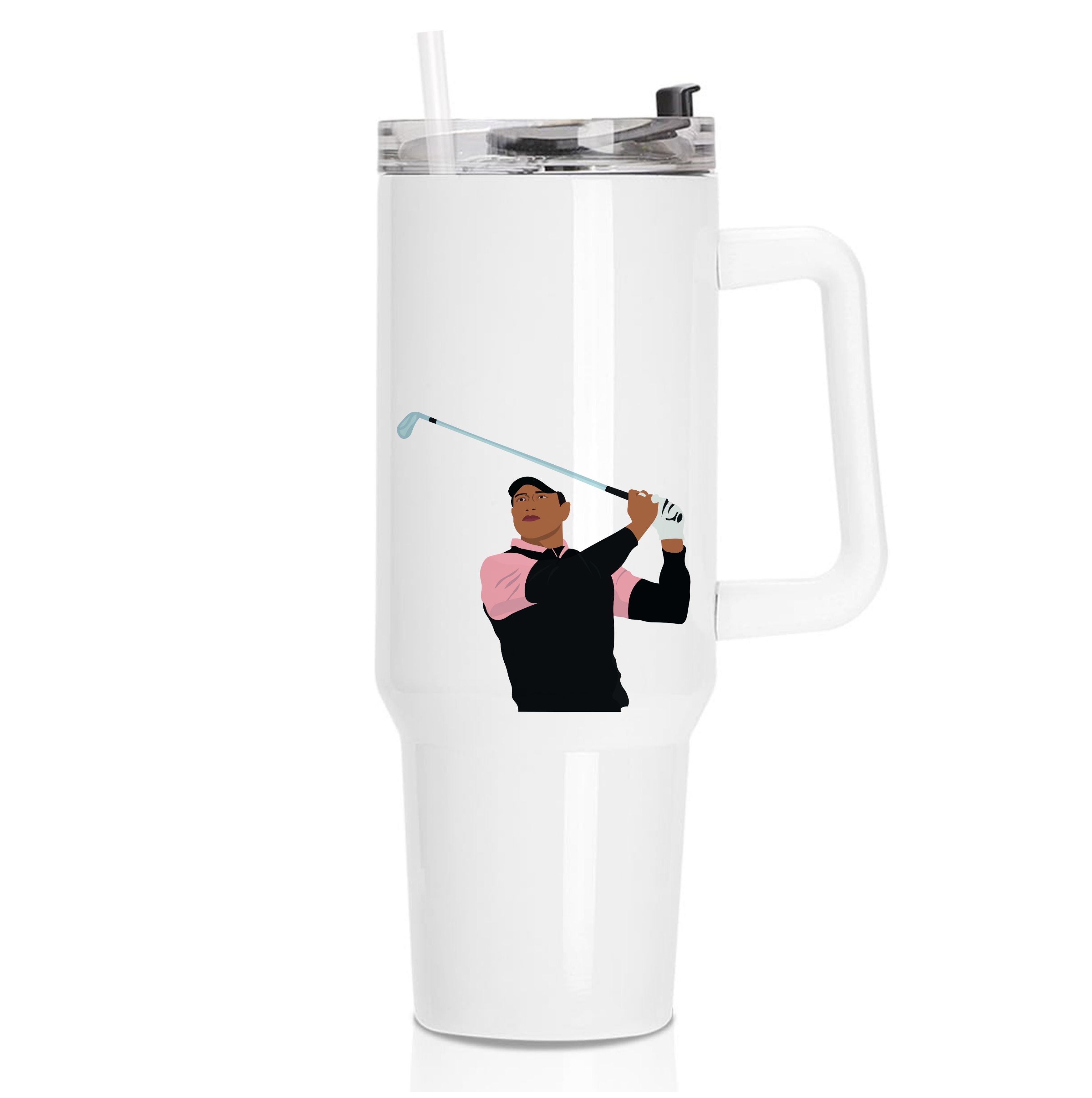 Tiger hitting a iron - Golf Tumbler