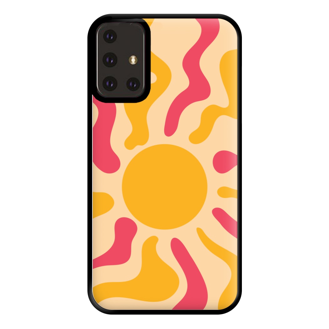 Yellow And Pink Abstract Sun Galaxy A71 Case