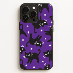 Cartoon Black Cats And Stars Pattern iPhone 12 Pro Max Case