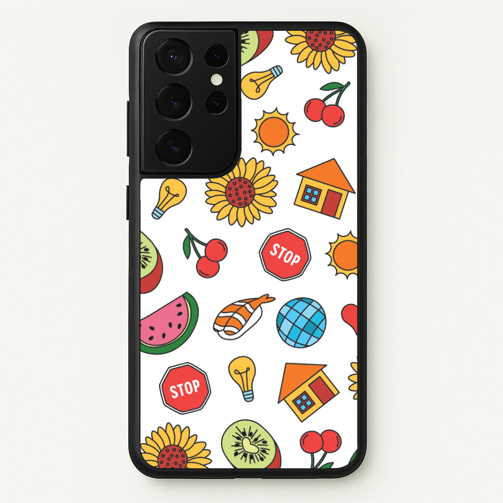 Harry Stickers Pattern Galaxy S21 Ultra Case