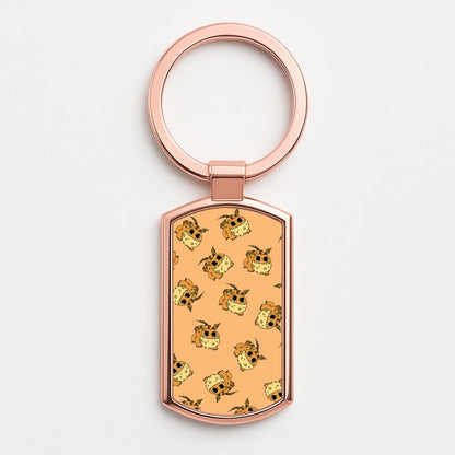 Baby Dragons Pattern Rose Gold Keyring