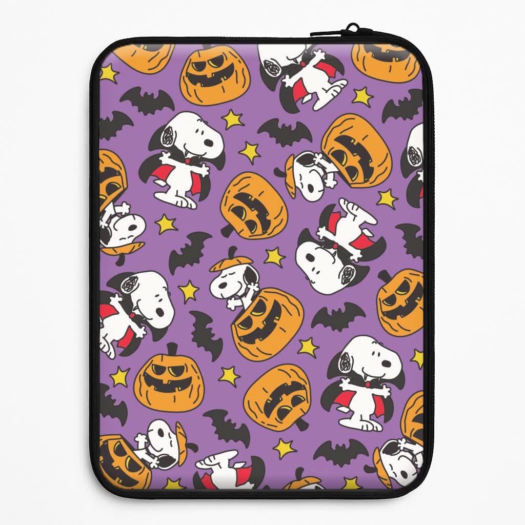 Cartoon Beagle Halloween Pattern Laptop Sleeve
