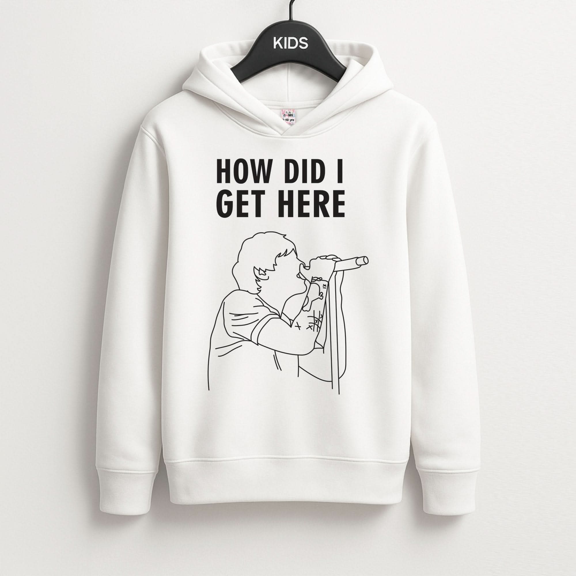 How Did I Get Here Outline Kids Hoodie