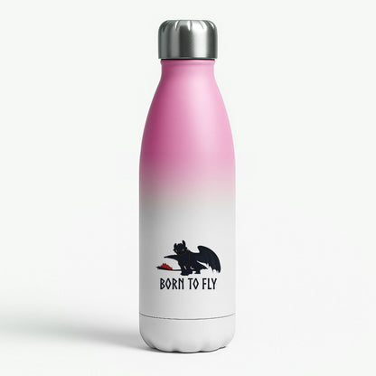 Dragon Born To Fly Pink Water Bottle