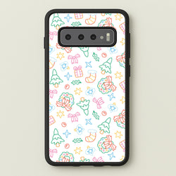 Neon Christmas Icons Pattern II Galaxy S10 Plus Case
