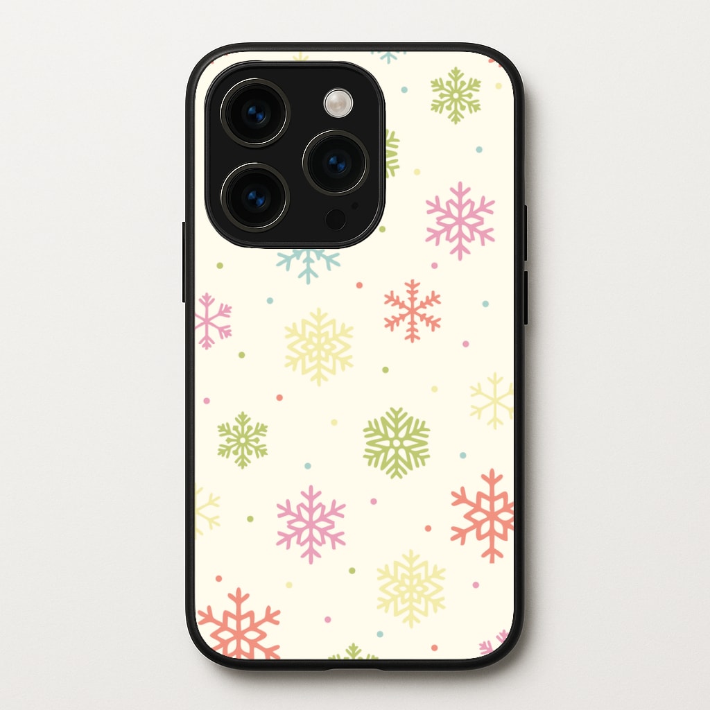 Pastel Snowflakes Pattern iPhone 15 Pro Case