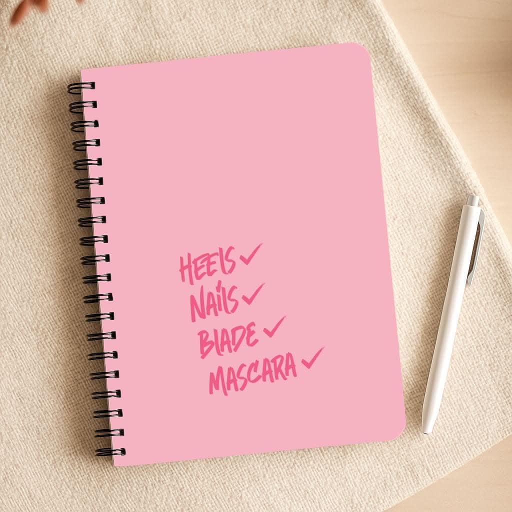 Heels, Nails, Blade, Mascara Notepad