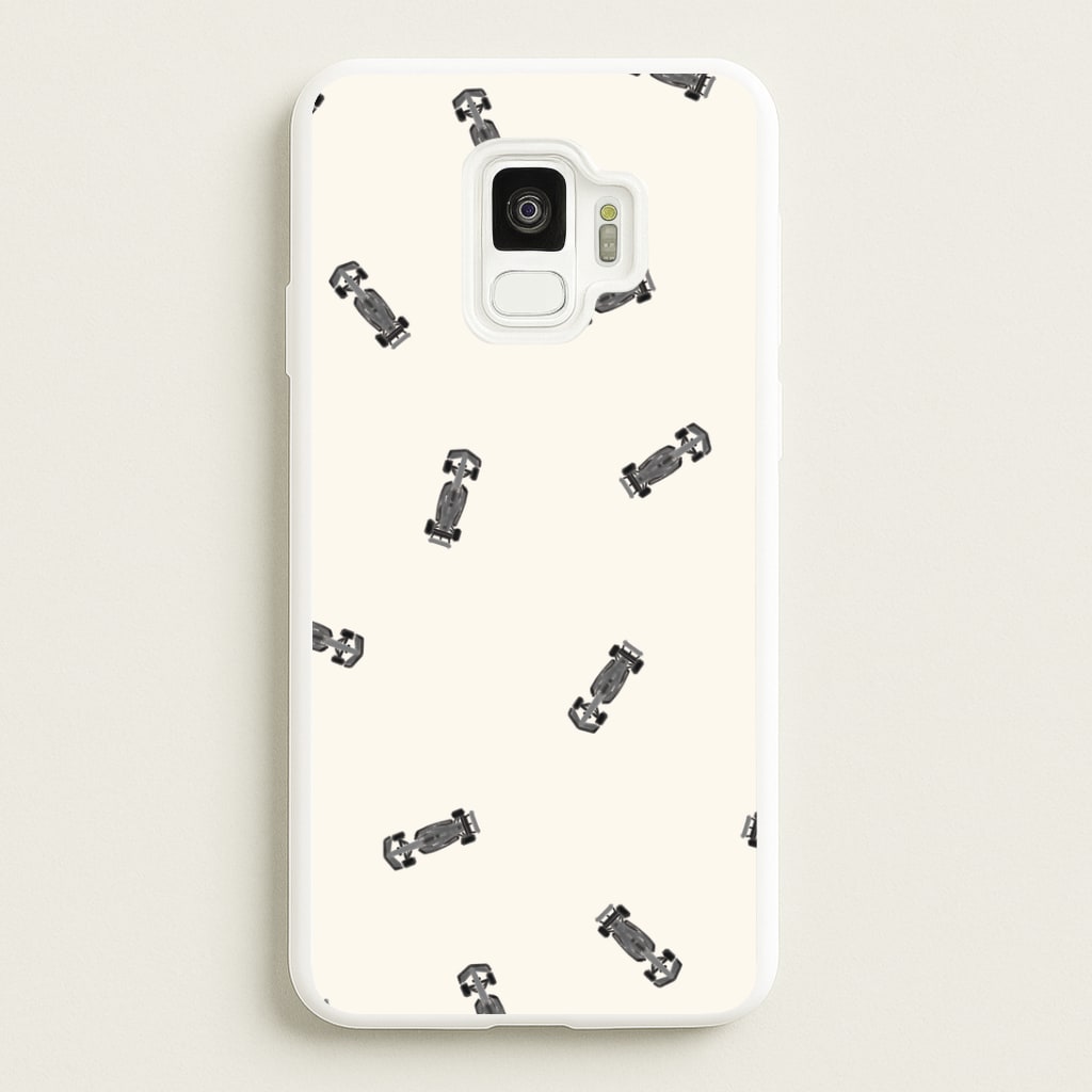Race Cars Pattern Off White Galaxy S9 Case
