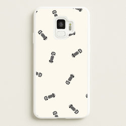 Race Cars Pattern Off White Galaxy S9 Case