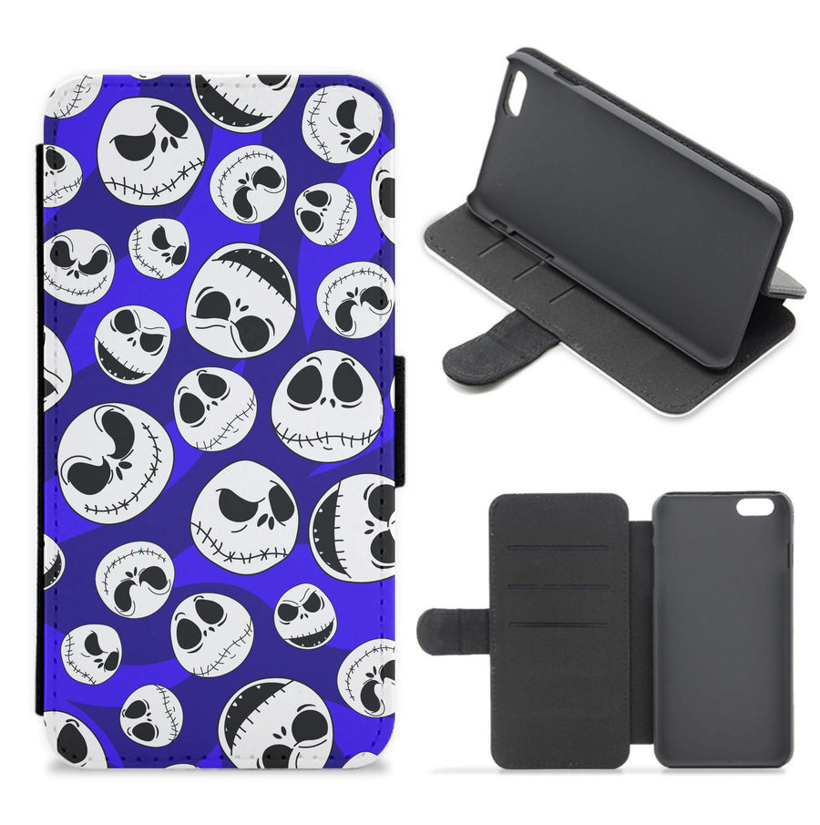 Skull Pattern Flip / Wallet Phone Case