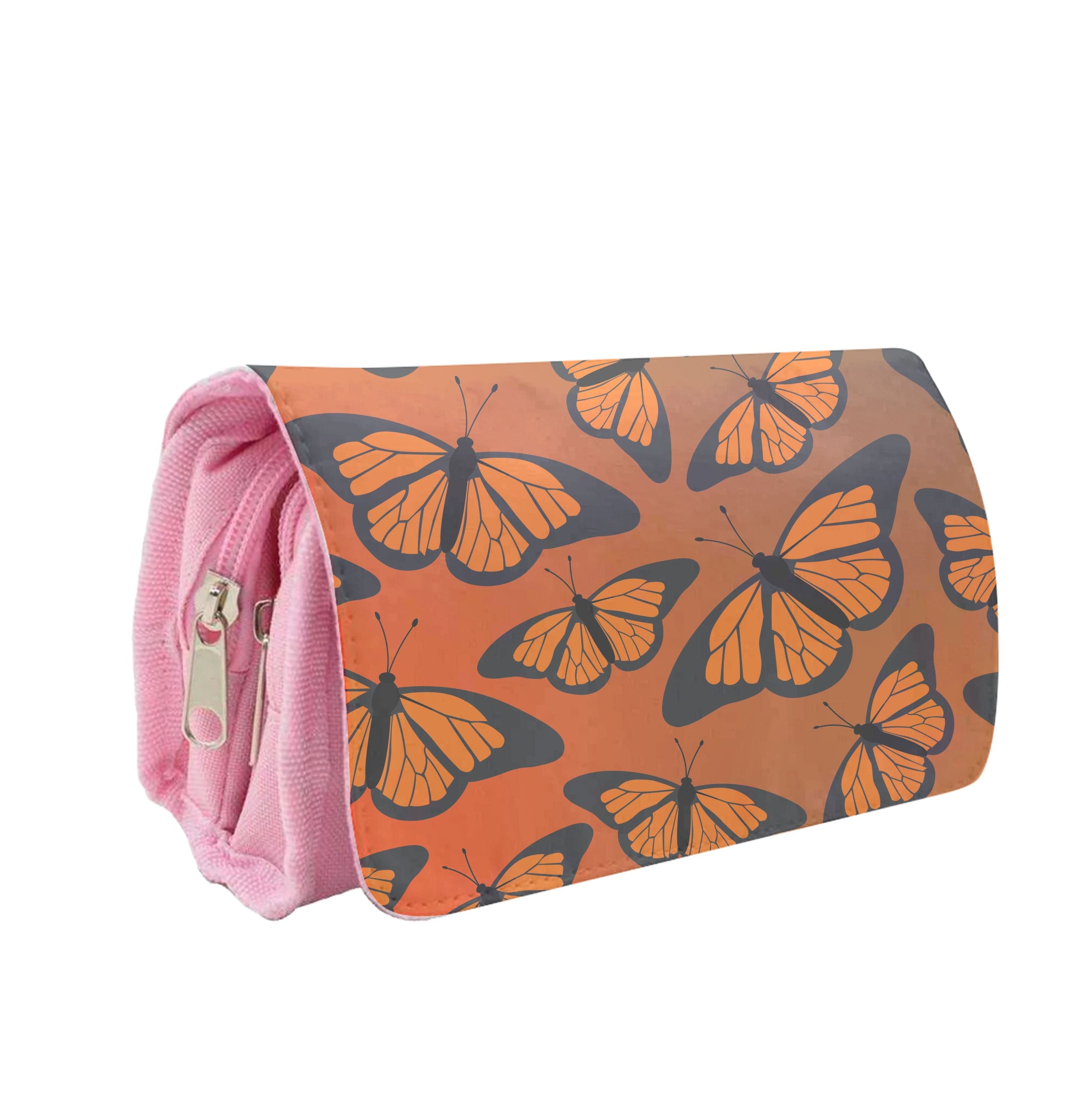 Orange Gradient Butterfly - Butterfly Patterns Pencil Case