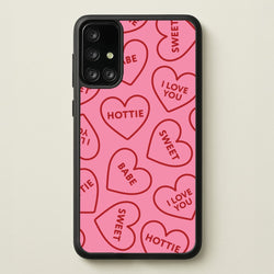 Quote Love Hearts Pattern Galaxy A71 Case
