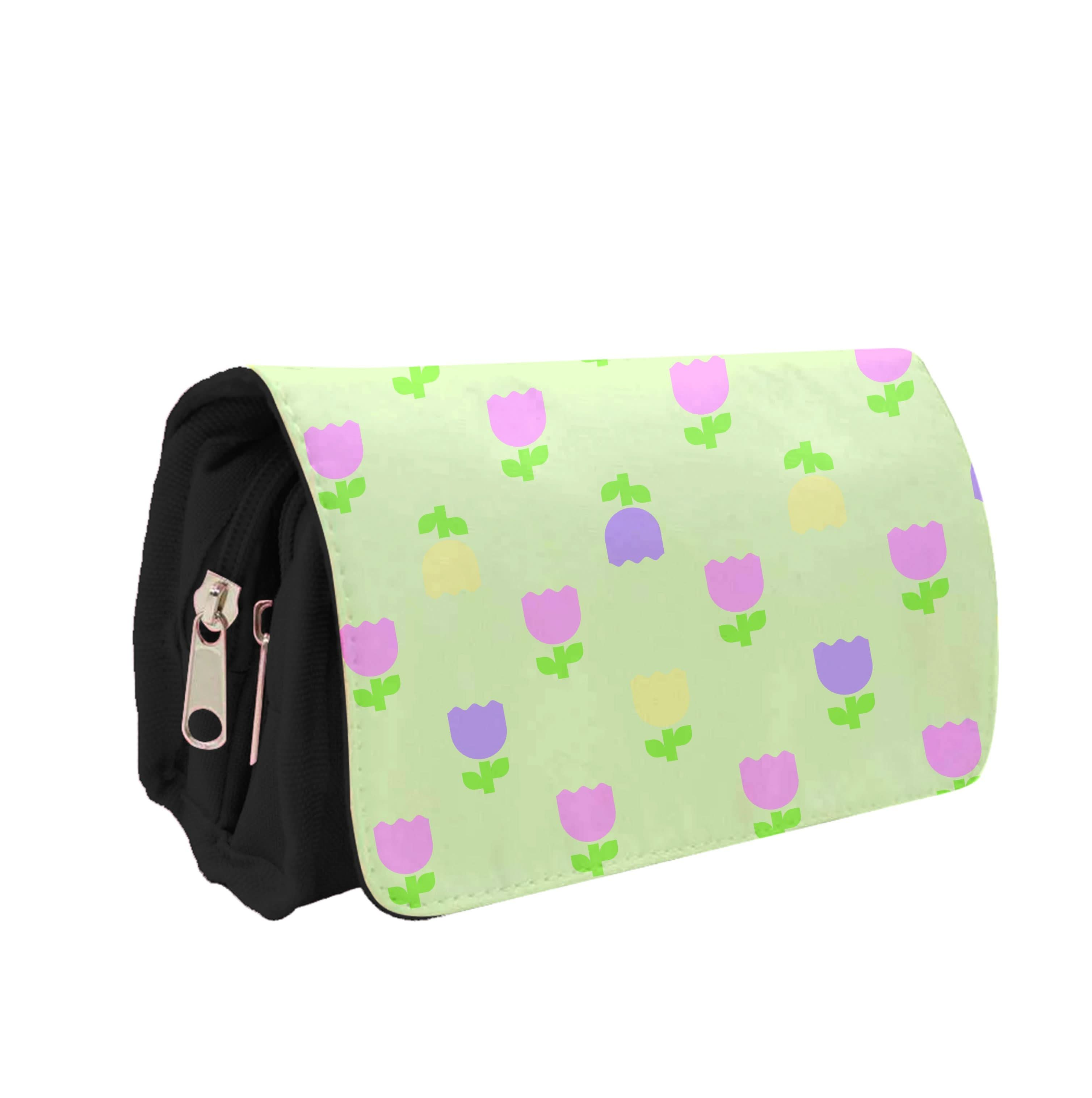 Pastel Tulips Pattern Pencil Case