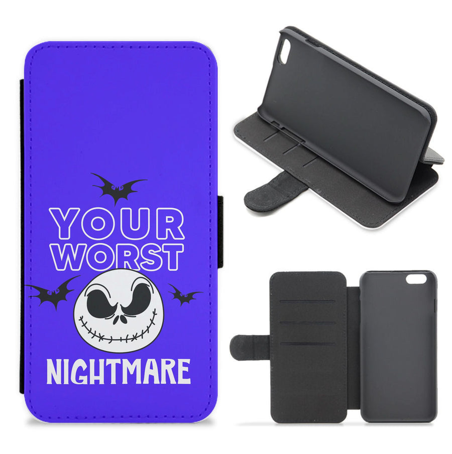 Your Worst Nightmare Purple Flip / Wallet Phone Case