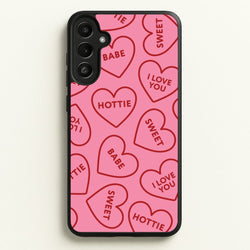 Quote Love Hearts Pattern Galaxy A36 Case