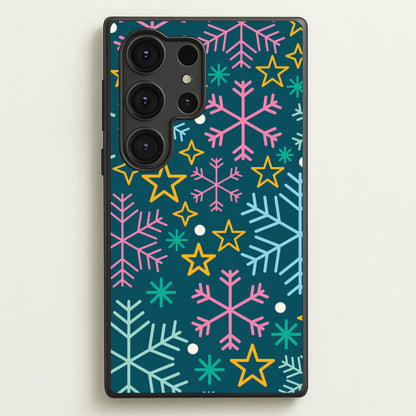 Colourful Christmas Symbols Pattern Galaxy S25 Ultra Case