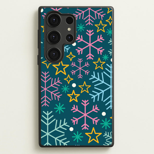 Colourful Christmas Symbols Pattern Galaxy S25 Ultra Case