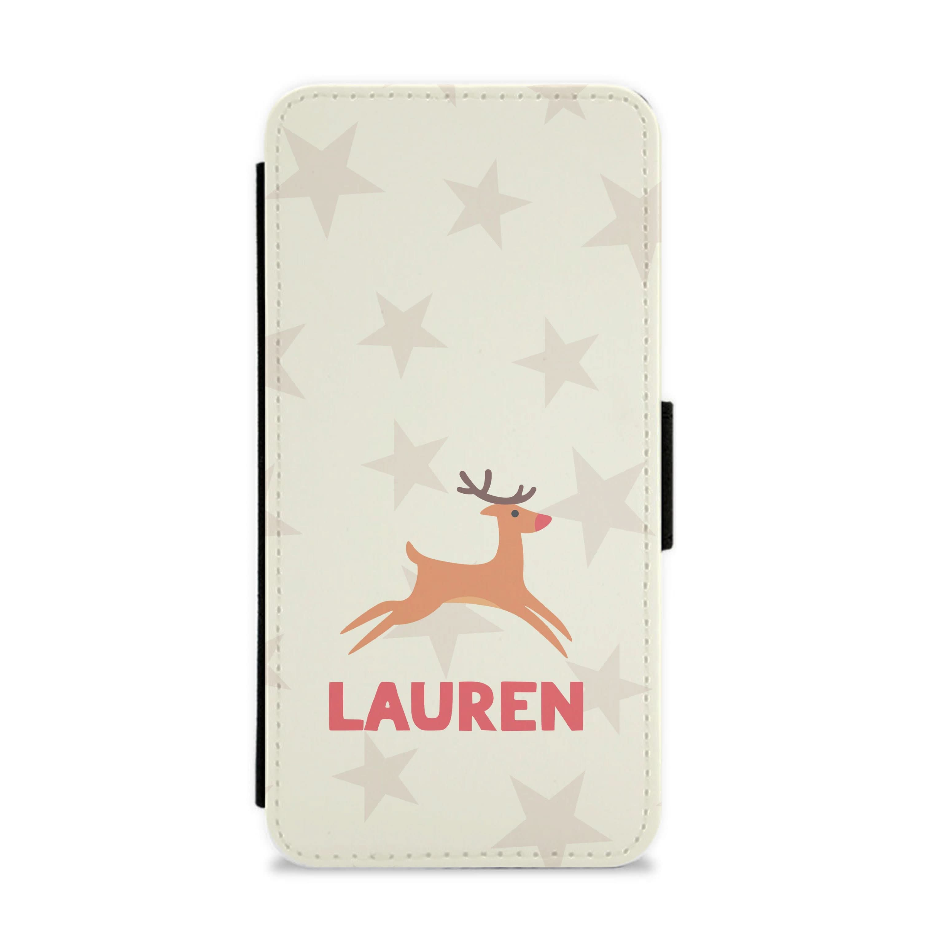 Personalised Raindeer Flip / Wallet Phone Case