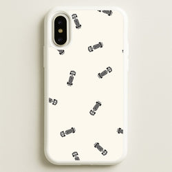 Race Cars Pattern Off White iPhone X / XS Case
