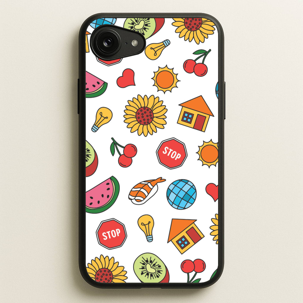 Harry Stickers Pattern iPhone 16e Case