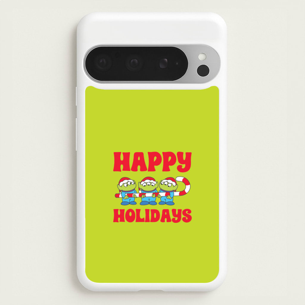 Happy Holidays Cute Green Aliens Google Pixel 9 Pro XL Case