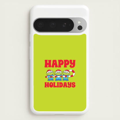 Happy Holidays Cute Green Aliens Google Pixel 9 Pro XL Case