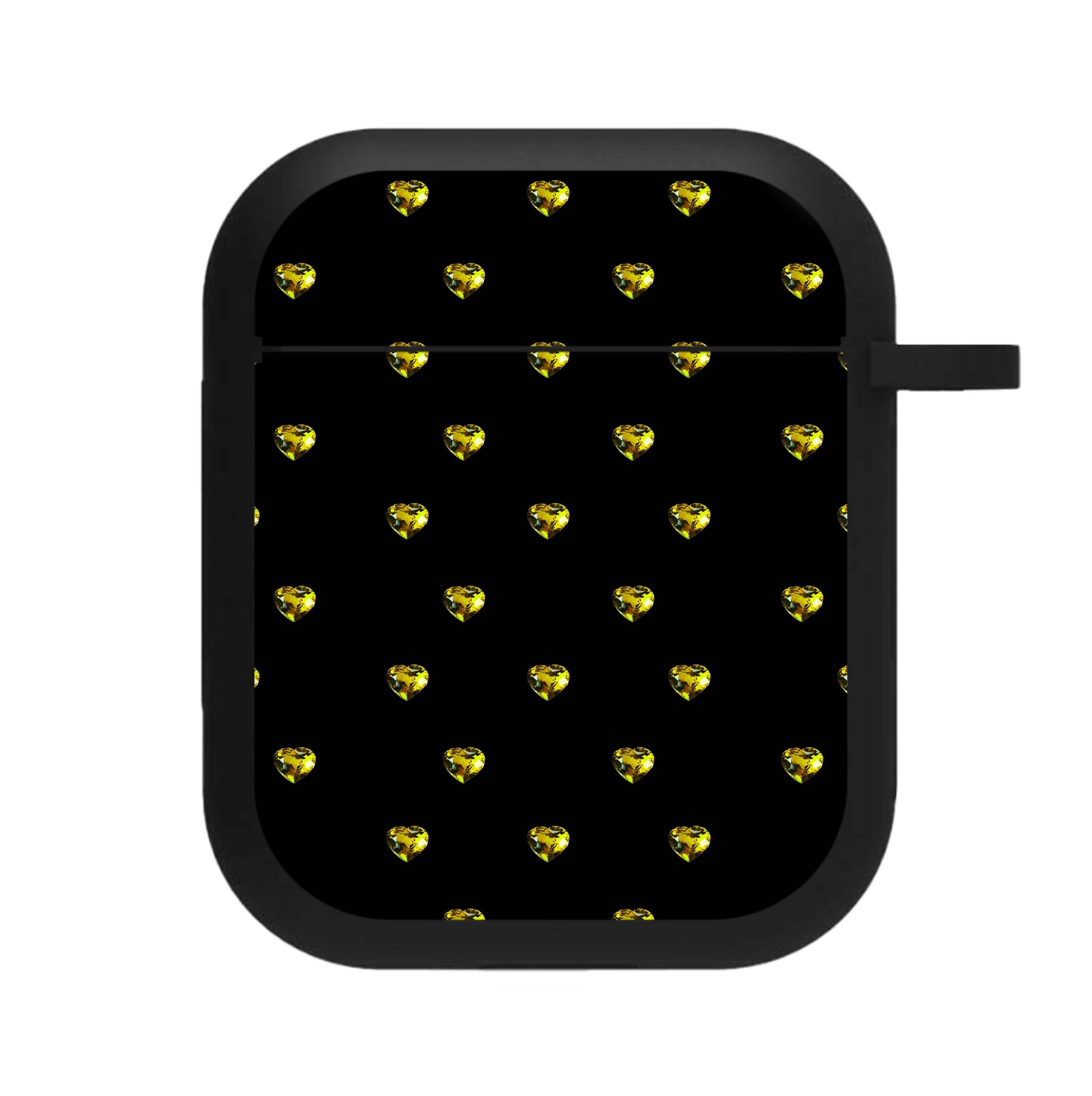 Gold Gem Hearts Pattern AirPods Case