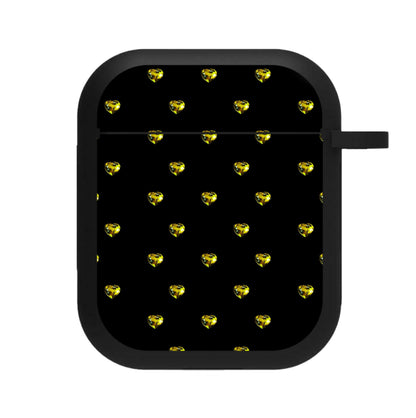 Gold Gem Hearts Pattern AirPods Case