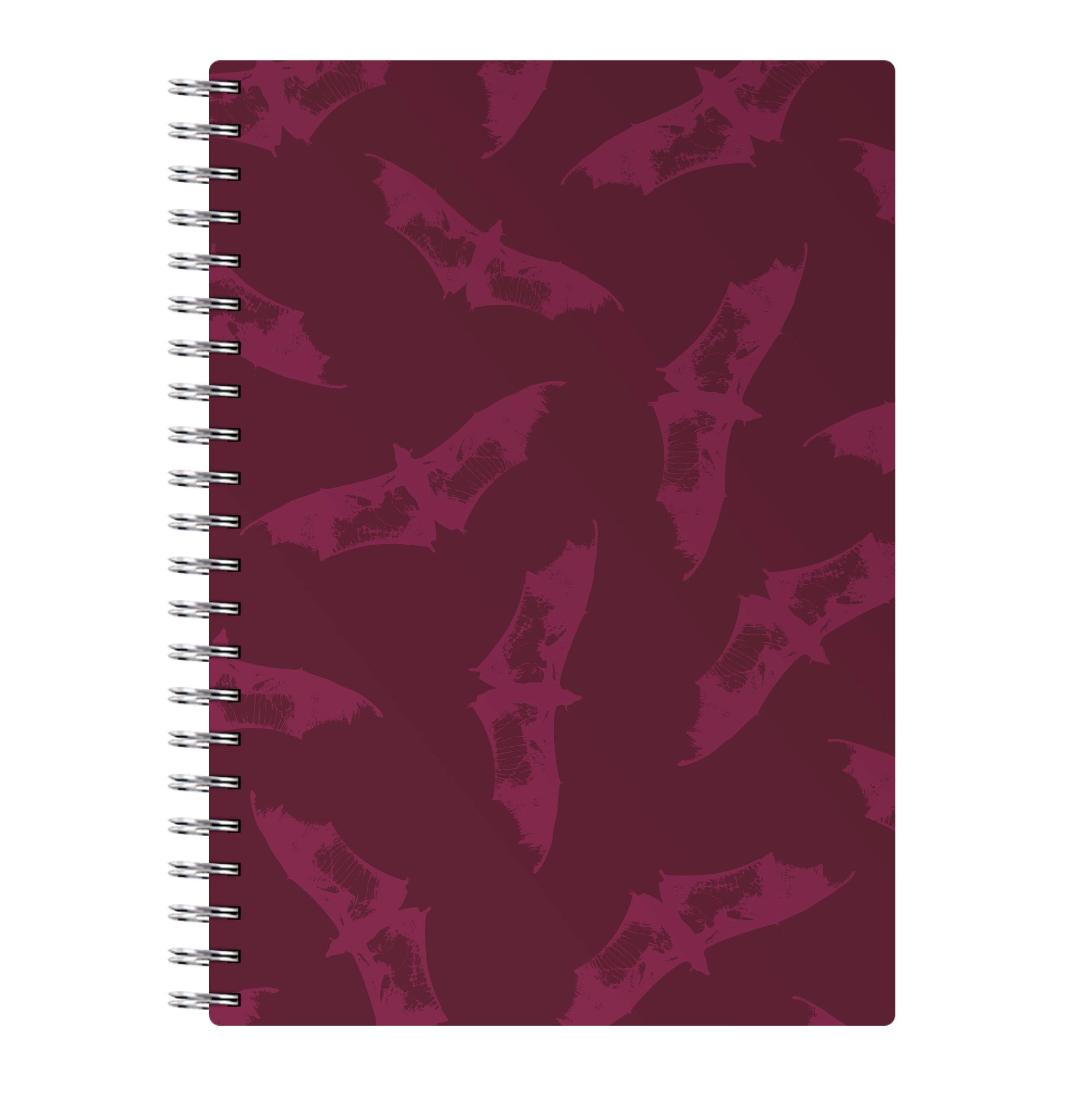 Dark Pink Bats Pattern Notebook