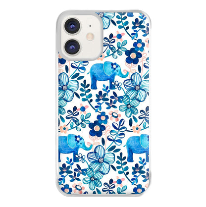 Elephant and Floral Pattern Phone Case