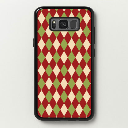 Red And Green Argyle Christmas Pattern Galaxy S8 Plus Case