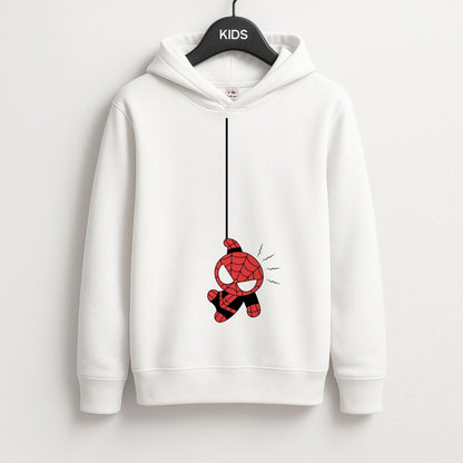 Gray Hanging Spider Hero Kids Hoodie