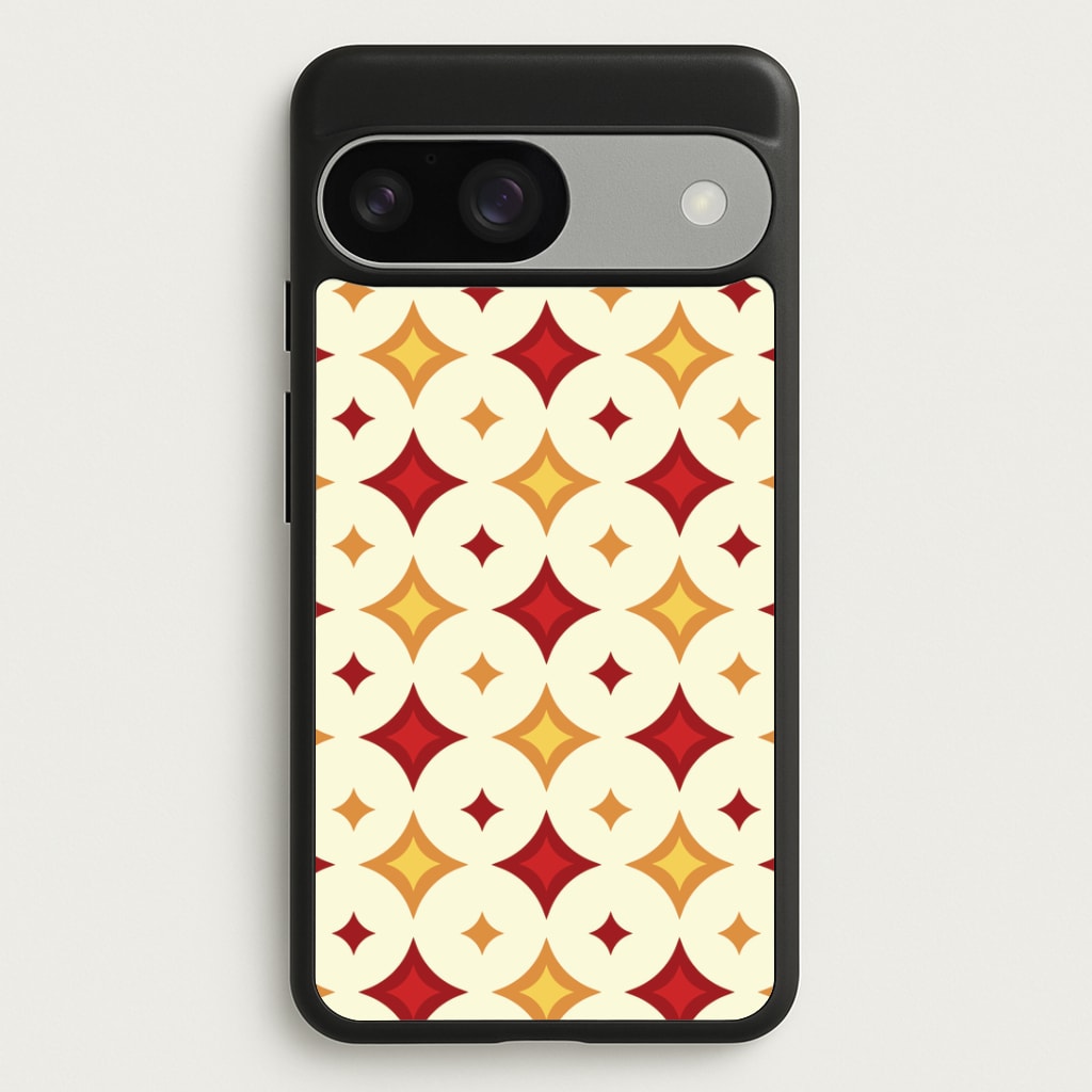 Geometric Christmas Stars Pattern Google Pixel 9 / 9 Pro Case