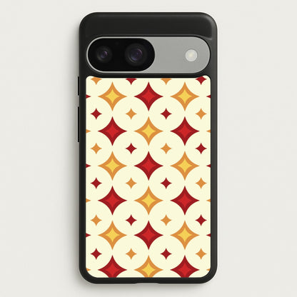 Geometric Christmas Stars Pattern Google Pixel 9 / 9 Pro Case