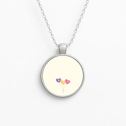 Mum Watercolour Balloons Circle Necklace