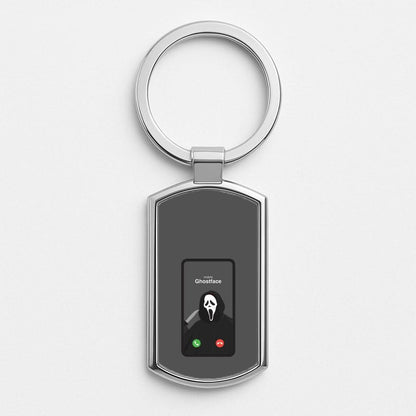 Caller ID Ghostface Silver Metal Keyring