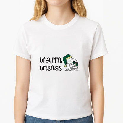 Cartoon Beagle Warm Wishes Womens T-Shirt