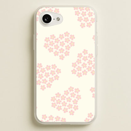 Flower Hearts Pattern iPhone 16e Case