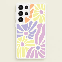 Pastel Abstract Flowers Galaxy S22 Ultra Case