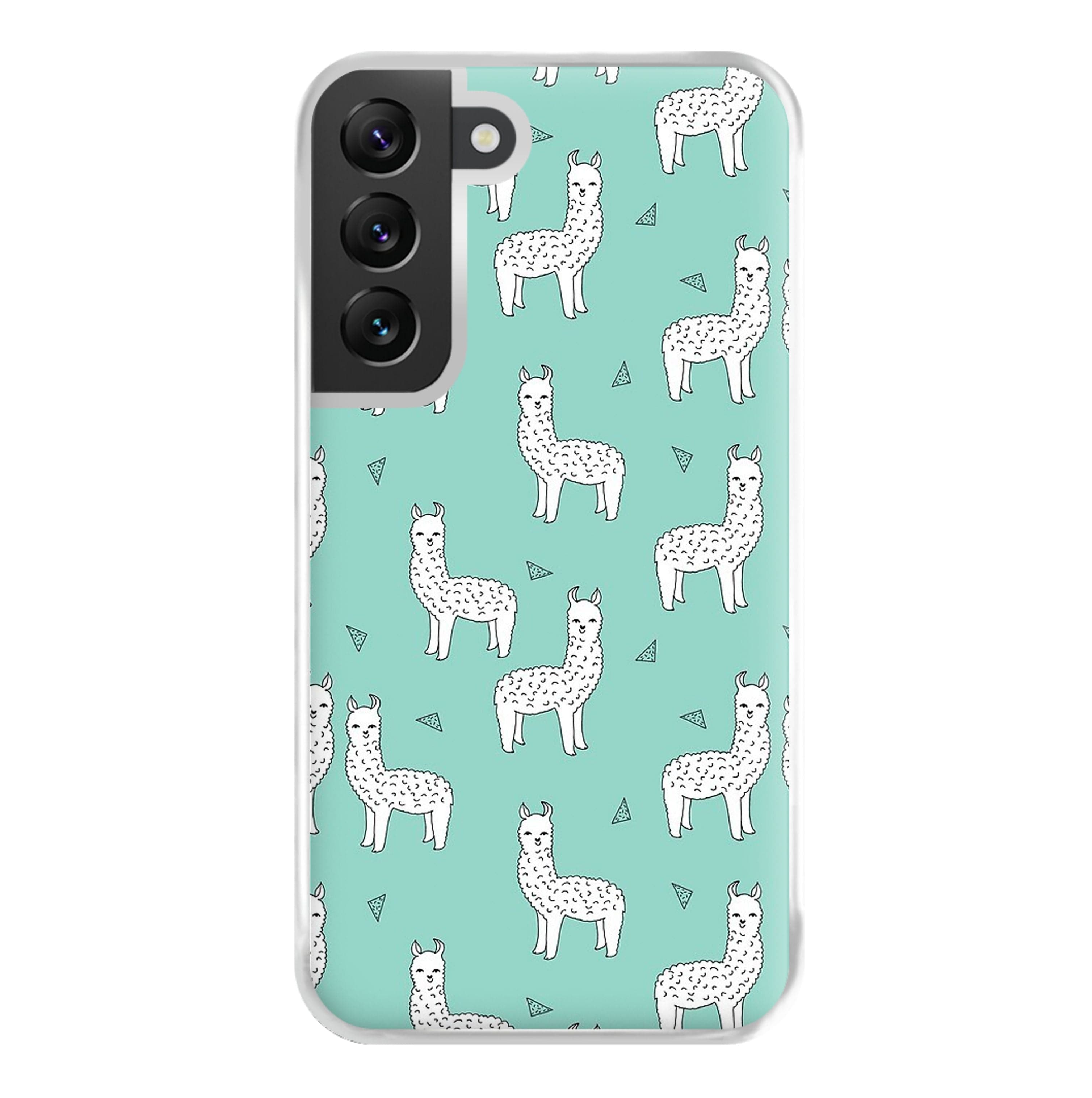 Mint Alpaca Pattern Phone Case