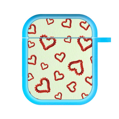 Elastic Hearts Pattern AirPods Case