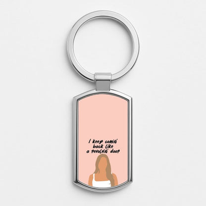 Revolving Door Silver Metal Keyring