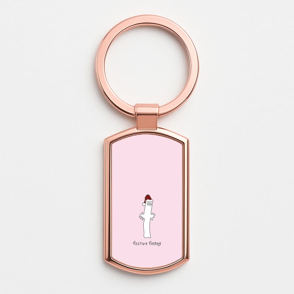 Festive Feeling Wiggly Moom Rose Gold Keyring