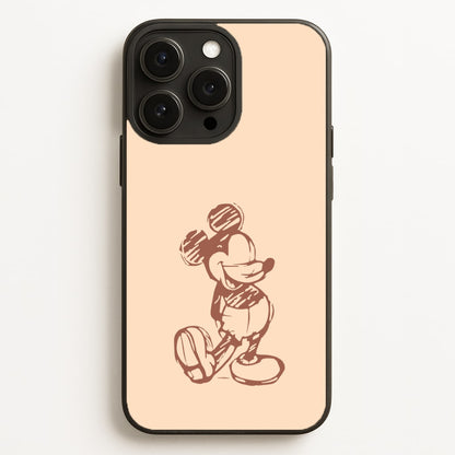 Sketched Mouse Outline Beige  Phone Case for iPhone, Samsung Galaxy and Google Pixel